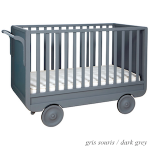 Convertible crib in dark grey