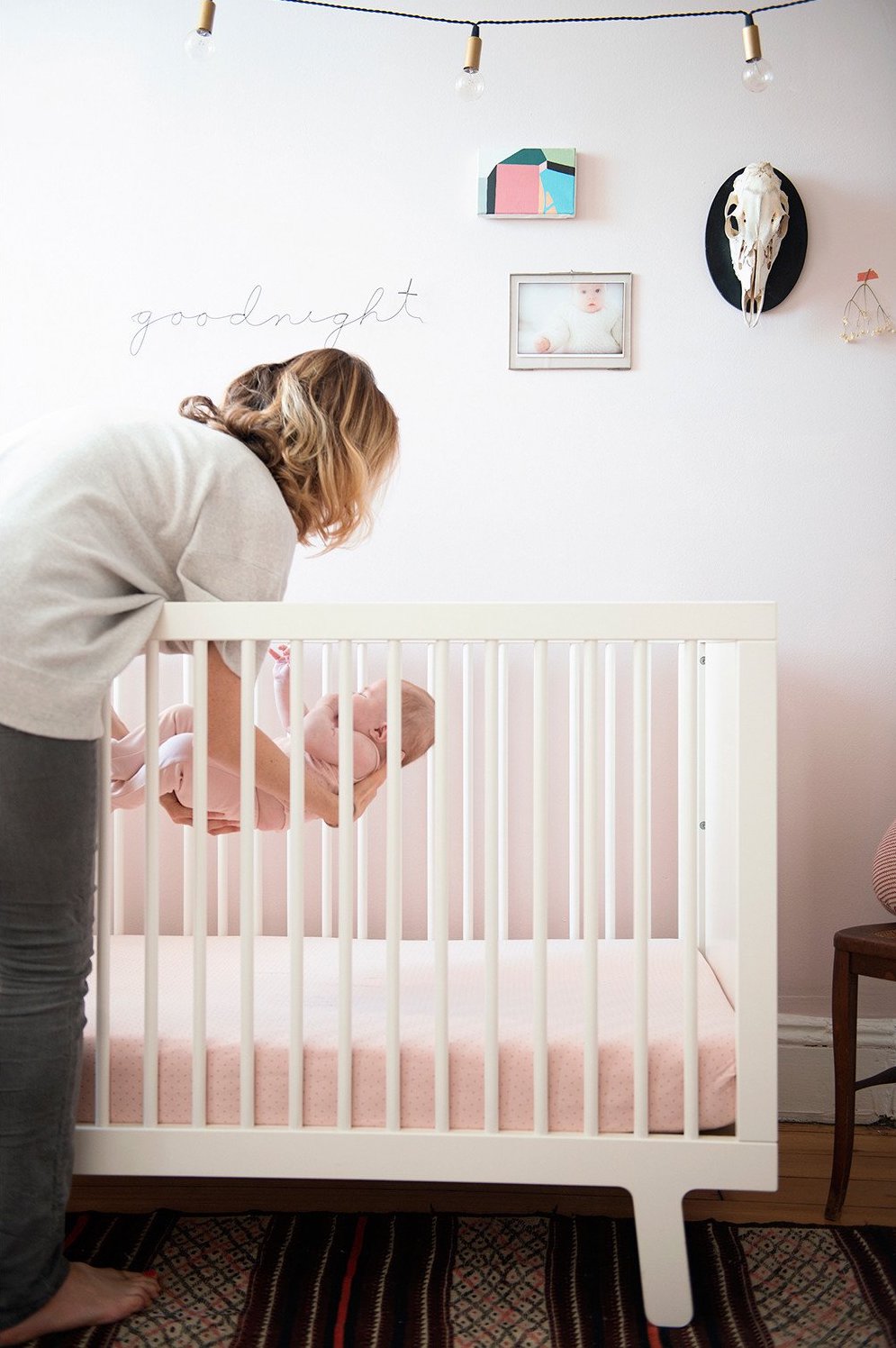 Putting a baby in the crib